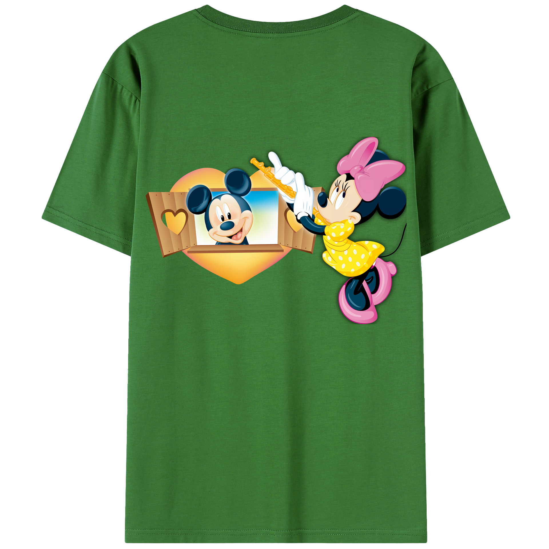 （画像用） ミッキーマウス Mickey Mouse レディース半袖Tシャツ(バックプリント)